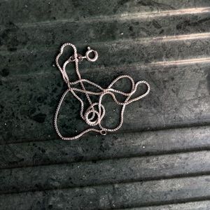 silver box chain necklace (925 sterling silver)